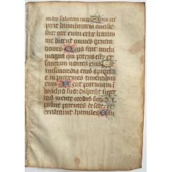 Leaf on vellum from a manuscript Book of Hours.