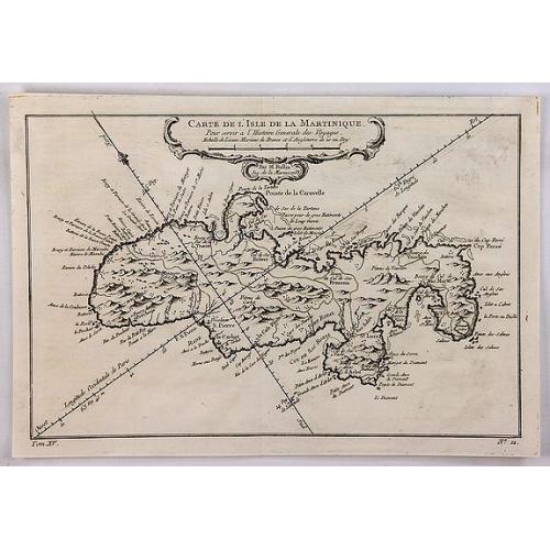 Old map image download for Carte de l'Isle de la Martinique.