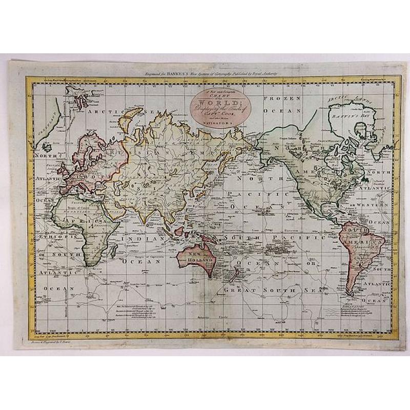 A New and complete chart of the World, Displaying the Tracks of Capt. Cook and Other Modern Navigators.