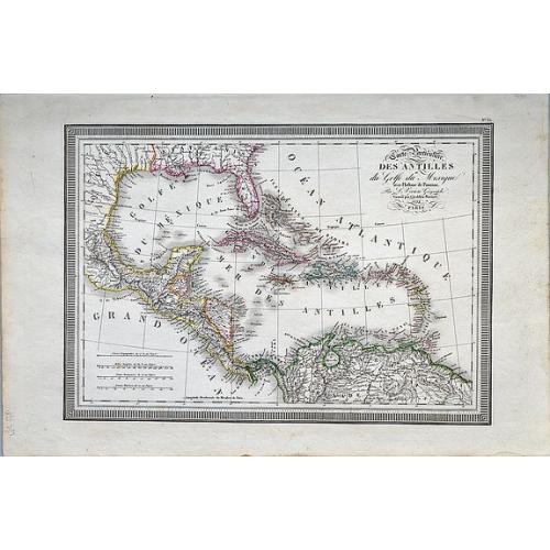 Old map image download for Carte Particulaire des Antilles et du Golfe du Mexique avec L'Isthme de Panema.