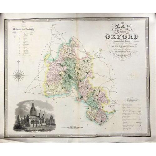 Old map image download for Map of the County of OXFORD from an Actual Survey' by C. & J. Greenwood. 