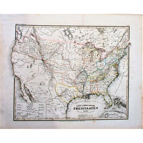 Old map image download for Nord-Americanische Freistaaten (shows Republic of Texas).