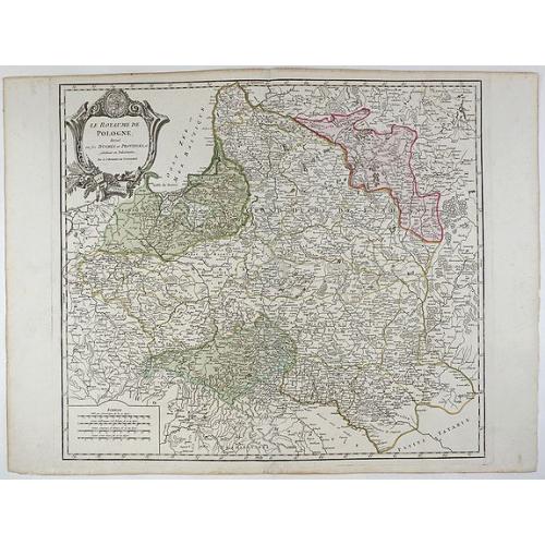 Old map image download for Le Royaume de Pologne, divise en ses duches et Provinces, et subdivise en Palatinats.