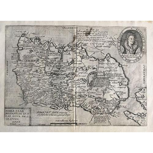 Old map image download for Hiberniae Britanicae Insulae Nova Descriptio Eryn Irlandt.