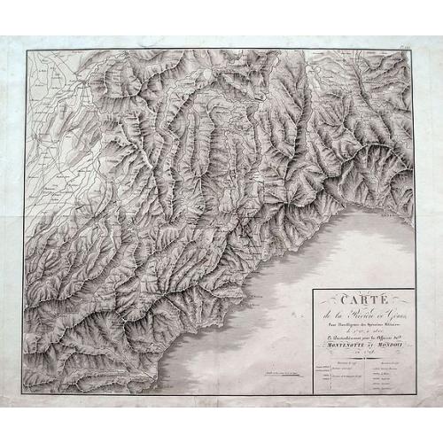 Old map image download for Carte de la Rivière de Gênes, Pour l'Intelligence des Opérations Militaires de 1792 à 1800...Montenotte et Mondovi en 1796.