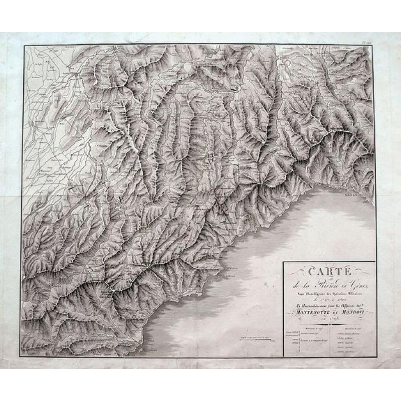 Carte de la Rivière de Gênes, Pour l'Intelligence des Opérations Militaires de 1792 à 1800...Montenotte et Mondovi en 1796.