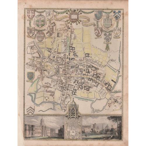 Old map image download for 'CITY AND UNIVERSITY OF OXFORD'.