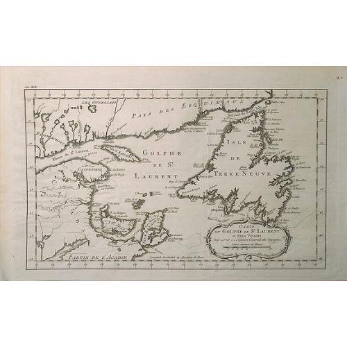 Old map image download for Carte du Golphe de St. Laurent et Pays Voisins.