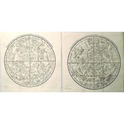 Celestial Map of the Constellations in the Northern & Southern Hemispheres (2 Maps).