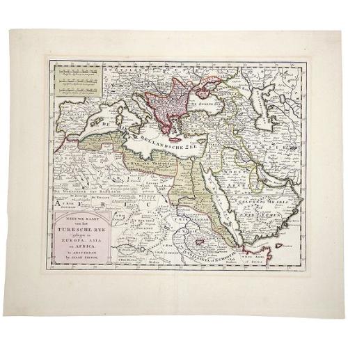 Old map image download for Turkish Empire.-NIEUWE KAART van het TURKSCHE RYK gelegen in EUROPA, ASIA en AFRICA.