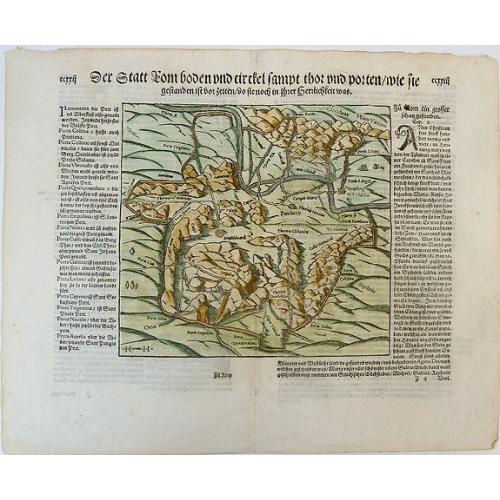 Old map image download for Der Statt Rom boden und circkel sampt thor vnnd porten, wie sie gestanden ist vor zeiten, do sie noch in ihrer herrlichkeit was.