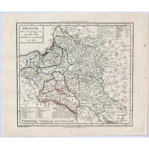 Old map image download for Pologne avec les Partages de 1792, 1793 et 1795 . . .