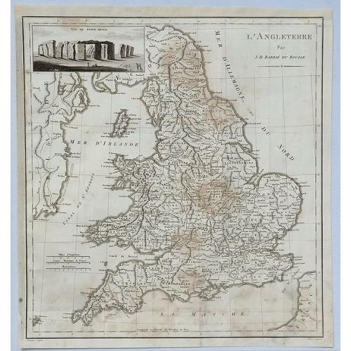 Old map image download for L'Angleterre par J.D. Barbie du Bocage.