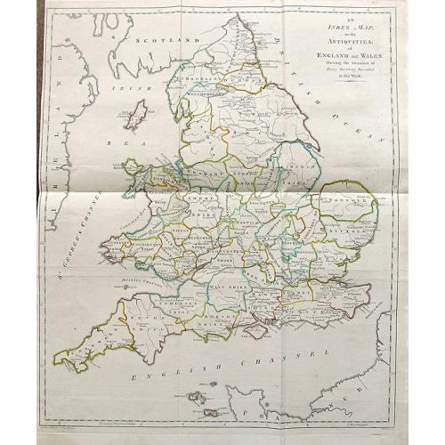 Old map image download for An Index Map to the Antiquities; of England and Wales. Shewing the Situation of every building described in this work.