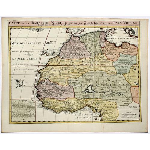 Old map image download for N.W.Africa.-CARTE de la BARBARIE, NIGRITIE et de la GUINEE, avec les PAYS VOISINS.