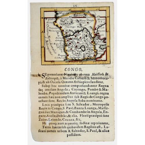Old map image download for CONGO. 1692