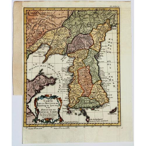 Old map image download for Carte de la Province de Quantong ou Lyau tong et du Royaume de KAU-LI ou COREE