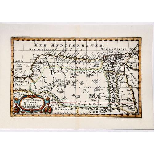 Old map image download for ROYAUME et Desert De BARCE, et L'AEGYPTE divisee en ses Principales Parties.
