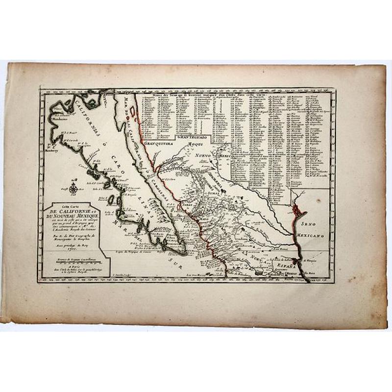 Cette Carte DE CALIFORNIE et DU NOUVEAU MEXIQUE.