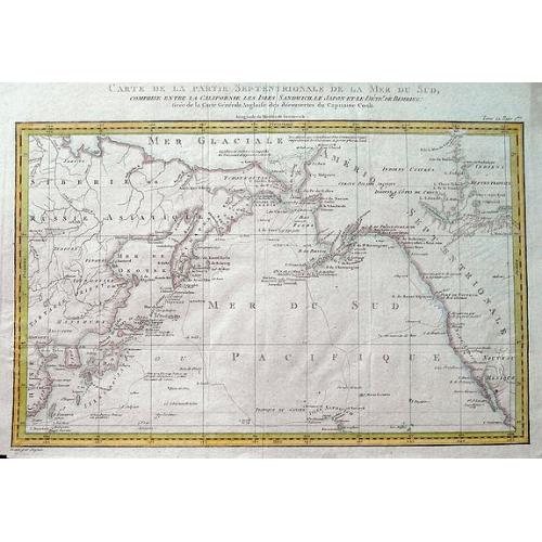 Old map image download for Carte de la partie septentrionale de la Mer du Sud, comprise entre la Californie, les Isles Sandwich, le Japon et le Détrt. de Behring.