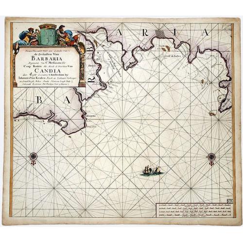 Old map image download for [Libya] Nieuwe Pascaart voor een Gedeelte van de Zeekusten Van BARBARIA. Beginnende Van C. Mesurata Tot Caap Rusato Als Meede de West-kust van CANDIA. . .
