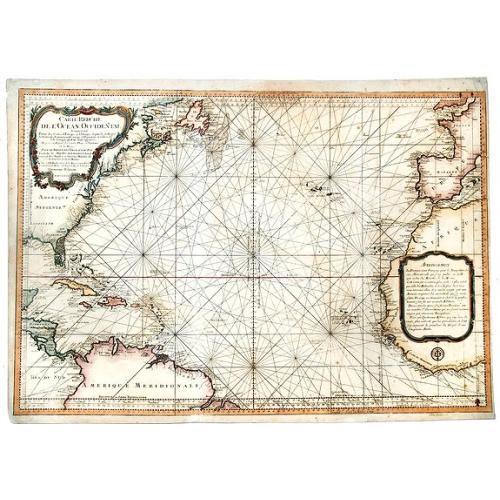 Old map image download for Carte Reduite de l' OCEAN OCCIDENTAL Contenant Partie des Costes d' Europe et d' Afrique... M DCCLXVI.