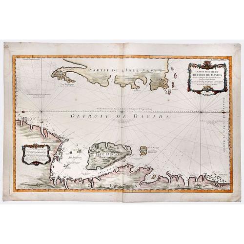 Old map image download for Carte Reduite du DETROIT DE DAVIDS. Faite an Depost des Cartes Plans et Journaux de la Marine, . . . MDCCLXV.