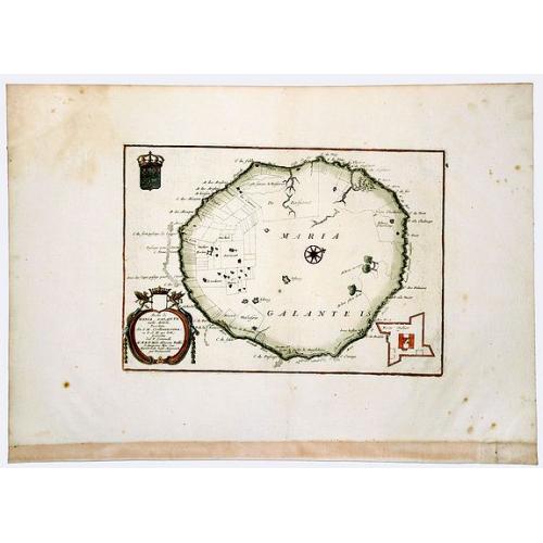 Old map image download for Isola di MARIA GALANTE neel Antilli. . .