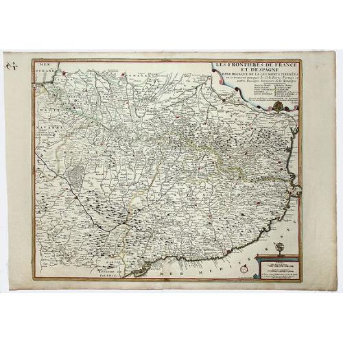 Old map image download for CATALONIA, LES FRONTIERS DE FRANCE ET D'ESPAGNE .