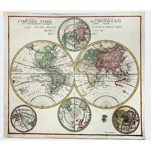 Old map image download for Mappa Geographica UTRIUSQUE TERRAE HEMISPHAERII...