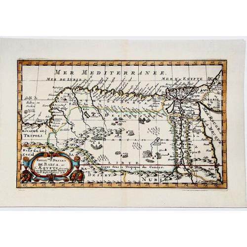 Old map image download for ROYAUME et Desert De BARCE, et L'AEGYPTE divisee en ses Principales Parties.