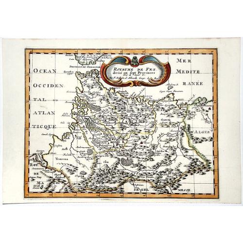 Old map image download for ROYAUME DE FEZ divise en Sept Provinces.