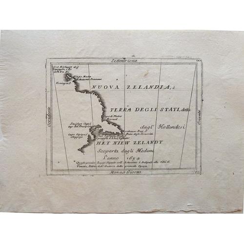 Old map image download for Nuova Zelandia, ò Terra Degli Stati, detta dagl'Hollandesi Het Niew Zelandt. scoperta dagli medemi l'anno 1654 . . .