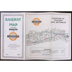 1939 map of the Sydney underground system and it's suburban railway system.