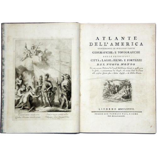 Old map image download for Atlante dell'America contenente le migliori carte geografiche, e topografiche delle principali citta. . .