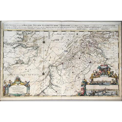 Old map image download for Carte Nouvelle des Costes de Hollande, Zeelande, Flandre, Picardie, & Normandie . . .