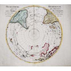 Hemisphere Meridional pour voir plus distinctement les Terres Australis. 1714.