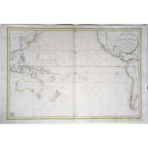 Old map image download for Carte réduite du Grand Ocean compris entre l'Asie et l'Amérique.