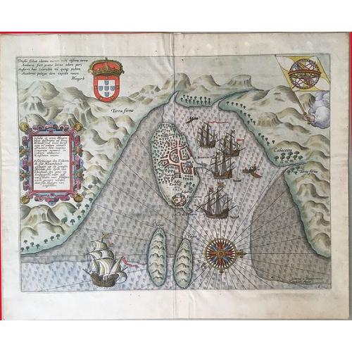 Old map image download for Insulae et arcis Mocambique descriptio ad fines Melinde.