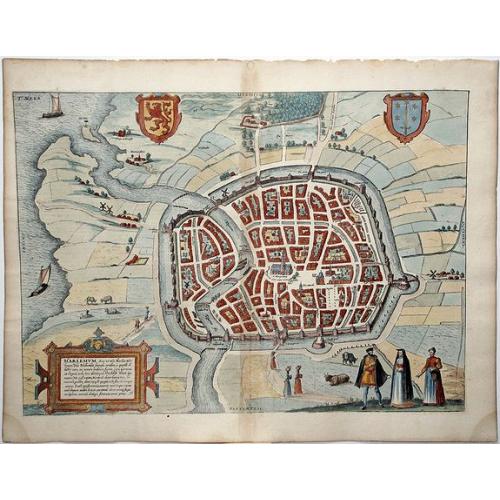 Old map image download for HARLEMUM, Sive ut Ha: Barlan Herlemum, Urbs Hollandiae famosa . . .[HAARLEM]