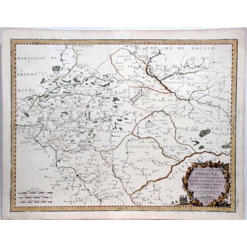 Old map image download for Greater Poland (Wielkopolska),- Basse ou Grande Pologne ou sont les palatinats de Posna, Calisch, Sirad, Lencici, Rava, Brest et Inowlocz.