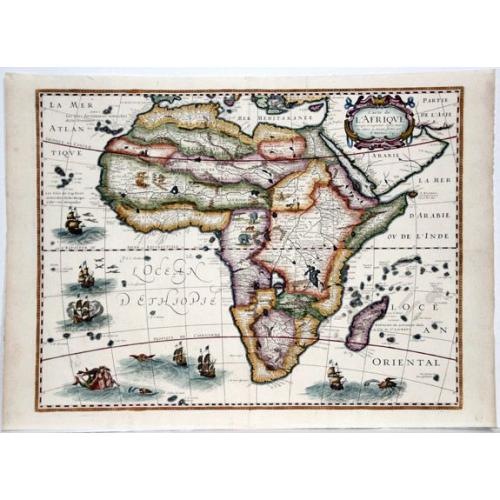Old map image download for Carte de L'Afrique Corrigee, et augmentee dessus toutes les aultres cy devant faictes par P. Bertius 1640.[Tavernier]