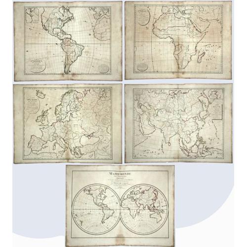 Old map image download for Mappemonde pour l'instruction, / Carte d'Europe pour l'Instruction / Carte d'Afrique Pour l'Instruction, / Carte d'Amérique, Pour l'Instruction. /