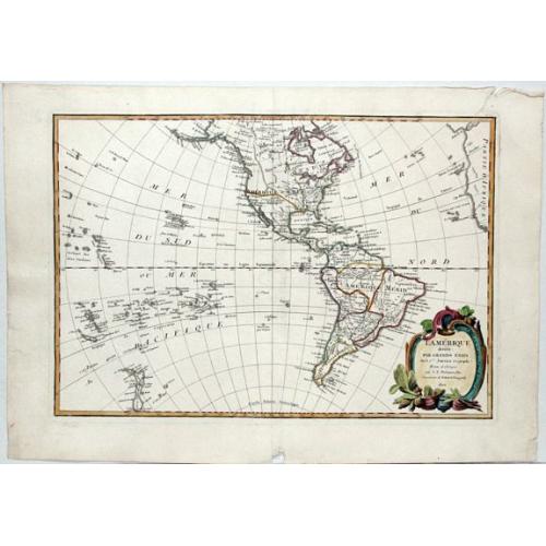 Old map image download for [Rare unrecorded late state],- L' Amerique divisee par grands Etats.