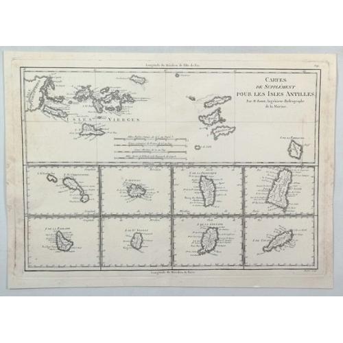 Old map image download for Cartes de supplément pour les Isles Antilles.