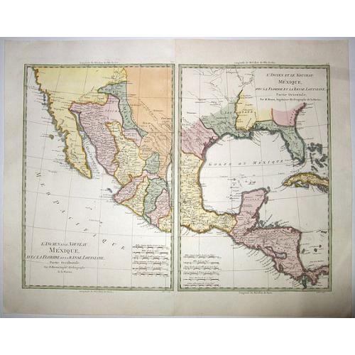 Old map image download for L' Ancien et le nouveau Mexique, avec la Floride et la basse Louisiane.. [Texas,California]