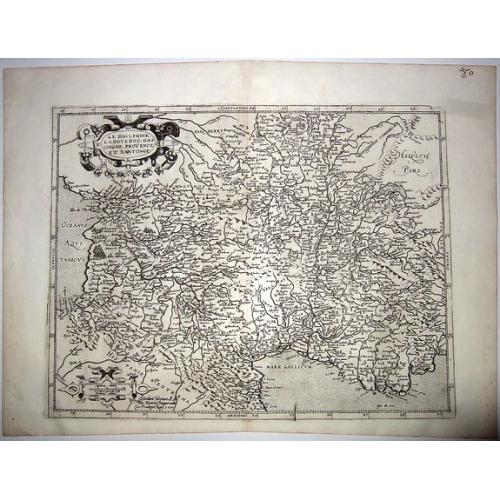 Old map image download for LE DAULPHINE, LANGUEDOC, GASCOIGNE, PROVENCE ET XAINTONGE.