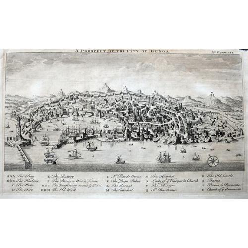 Old map image download for A Prospect of the City of Genoa.