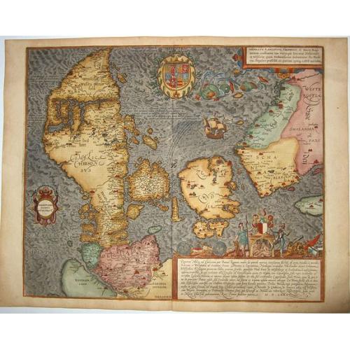 Old map image download for Danorum Marca, uel Cimbricum. aut Daniae Regnum. . .[DENMARK]