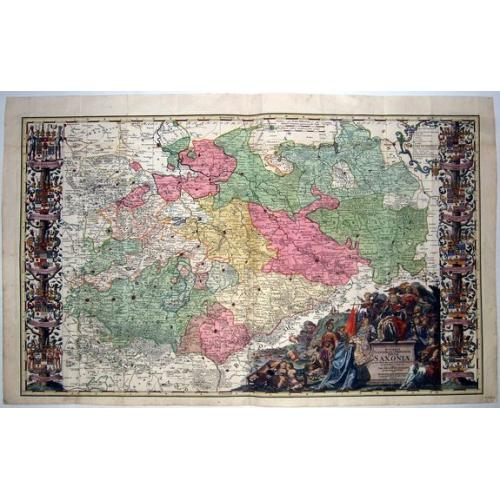 Old map image download for Ducatus Electorat et Principat Ducum Saxoniae... Tab I. 